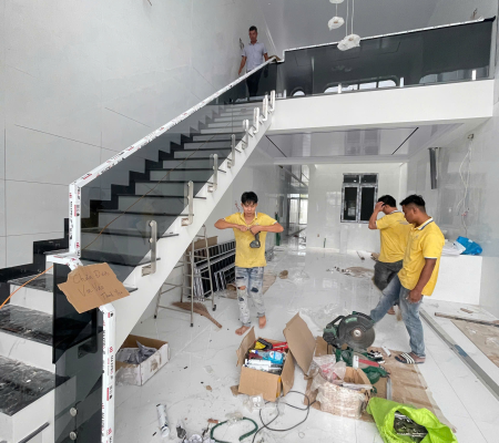 Công Trình Nhôm PMA Màu Xám Đá Nhà Anh Khoa - Duyên Hải, Vĩnh Long